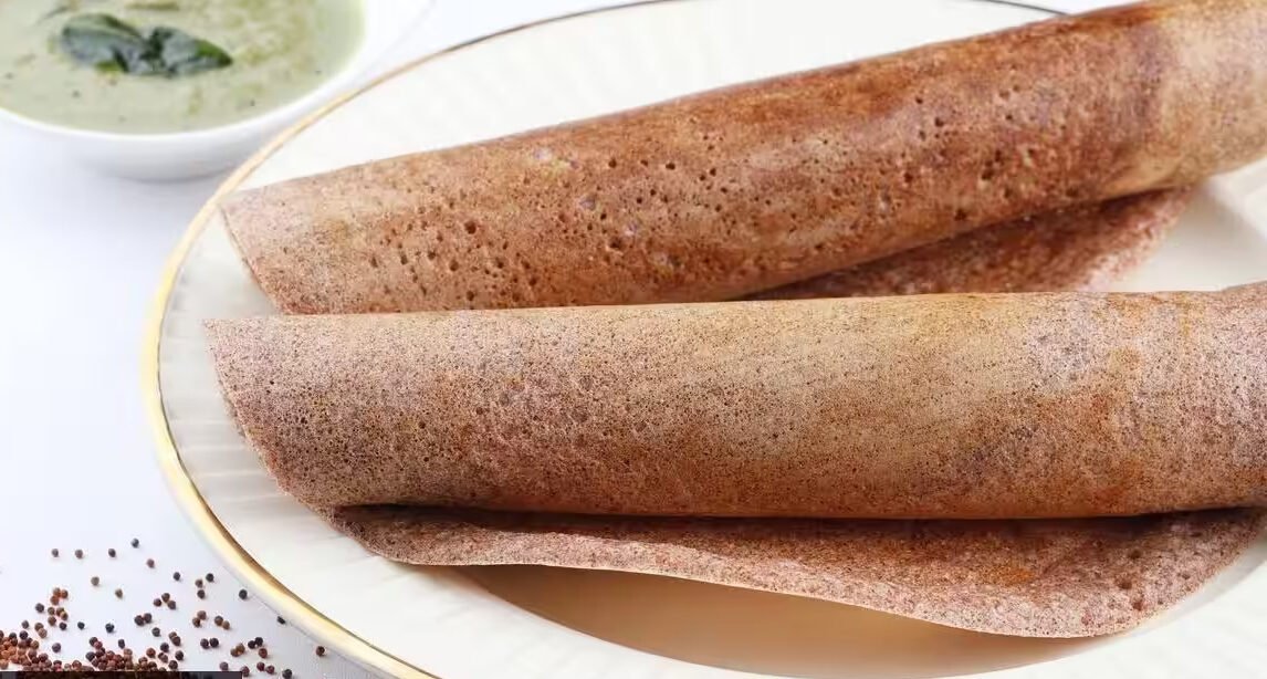Brown Top Millet Dosa A thin and crepelike South Indian breakfast